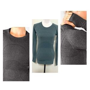 Lululemon Athletica Top Green Swiftly Tech Long Sleeve Thumb Insert on Sleeves